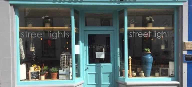 Frontage of Street Lights Cafe Castle Douglas