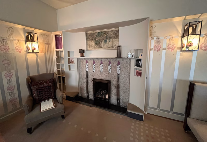 Hill House Lounge with Fireplace