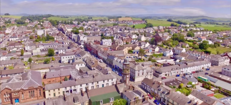 Aerial photo of Castle Douglas, Dumfries & Galloway, Scotland