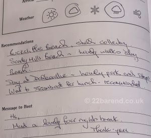 R & B County Durham - review page from Serenity 22 Barend, Dalbeattie Guest Book
