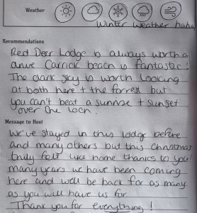 GF, Preston - review page from Serenity 22 Barend, Dalbeattie Guest Book