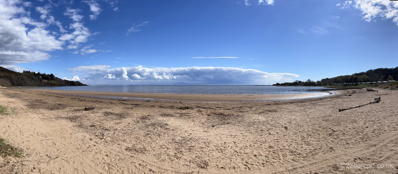 Wide sandy beach at Sandyhills on the Solway Coast in Dumfries & Galloway, south west Scotland